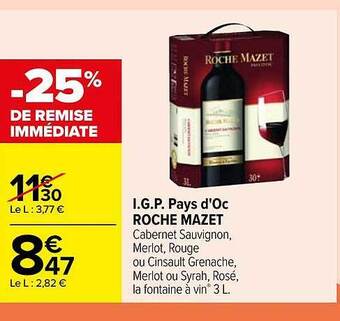 Carrefour I.g.p. pays d'oc roche mazet offre