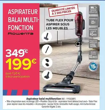 Carrefour Aspirateur balai multi-fonction rowenta offre