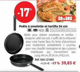 Mathon Poêle à omelette et tortilla 24 cm ibili offre