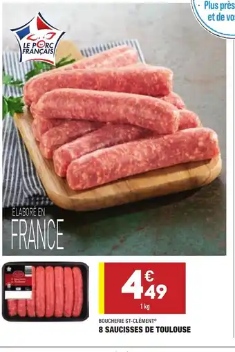 ALDI 8 Saucisses De Toulouse offre