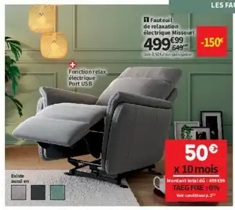 Conforama Fauteuil de relaxation electique missouri offre