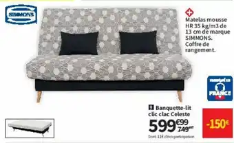 Conforama Banquette - lit clic clac celeste offre