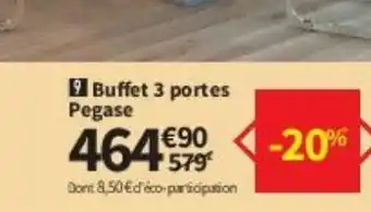 Conforama Buffet 3 poprtes pegase offre
