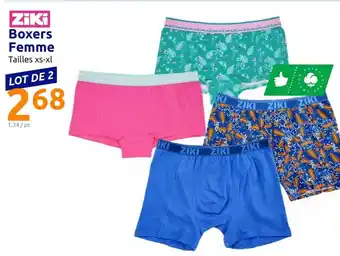 Action Boxers Femme offre