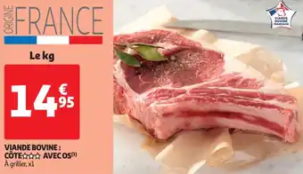 Auchan Supermarché Viande bovine : côte avec os offre