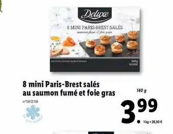 Lidl 8 Mini Paris-brest Salés Au Saumon Fumé Et Foie Gras Deluxe offre