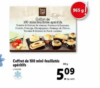 Lidl Coffret De 100 Mini-feuilletés Apéritifs offre