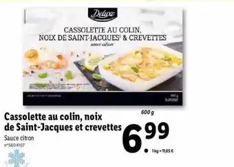 Lidl Cassolette Au Colin, Noix De Saint-jacques Et Crevettes Deluxe offre