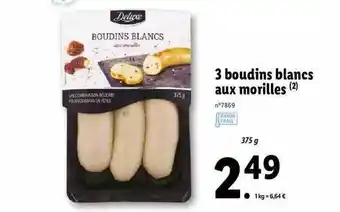 Lidl 3 Boudins Blancs Aux Morilles Deluxe offre
