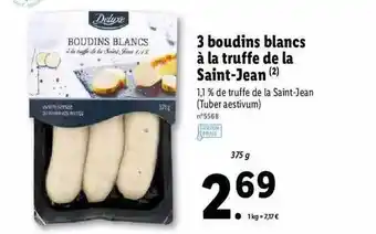 Lidl 3 Boudins Blanc à La Truffe De La Saint-jean Deluxe offre