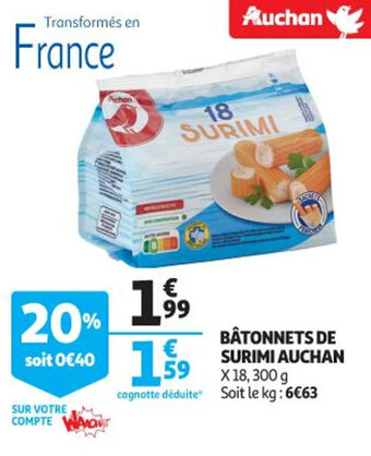 Auchan Supermarché Bâtonnets de surimi auchan offre