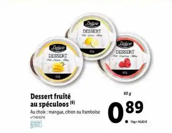 Lidl Dessert Fruité Au Spéculoos Deluxe offre