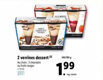 Lidl 2 Verrines Dessert Deluxe offre