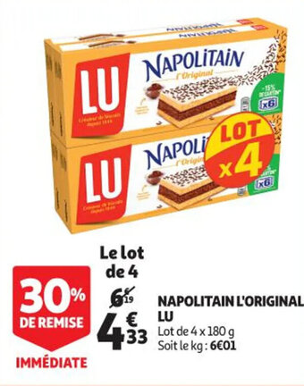 Auchan Supermarché Napolitain l'original LU offre
