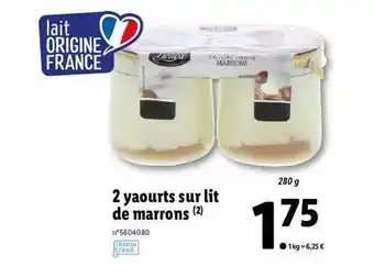 Lidl 2 Yaourts Sur Lit De Marrons Deluxe offre