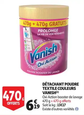 Auchan Supermarché Détachant poudre textile couleurs vanish offre