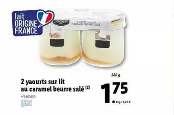 Lidl 2 Yaourts Sur Lit Au Caramel Beurre Salé Deluxe offre
