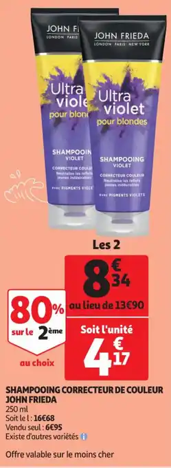 Auchan Supermarché Shampooing correcteur de couleur john frieda offre
