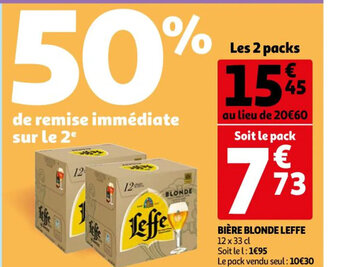 Auchan Biere Blonde Leffe offre