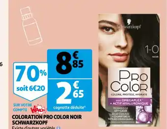 Auchan Coloration Pro Color Noir Schwarzkopf offre