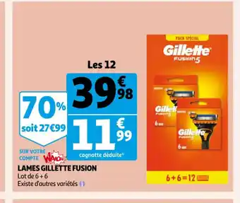 Auchan Lames Gillette Fusion offre