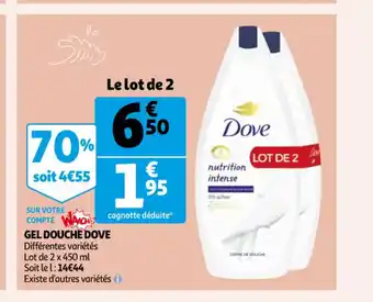 Auchan Gel douche Dove offre