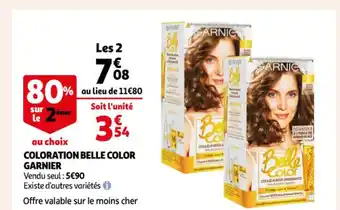 Auchan Coloration Belle Color Garnier offre