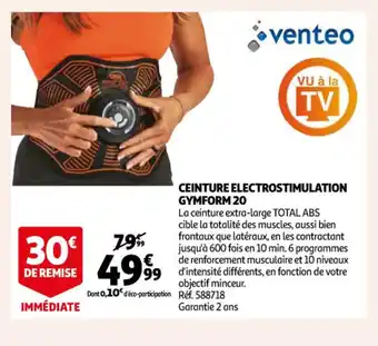 Auchan Ceinture Electrostimulation Gymform 20 offre