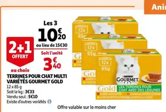 Auchan Terrines Pour Chat Multi Varietes Gourmet Gold offre