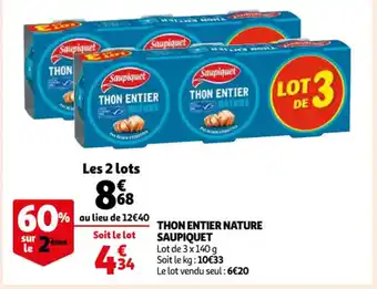 Auchan Thon Entier Nature Saupiquet offre