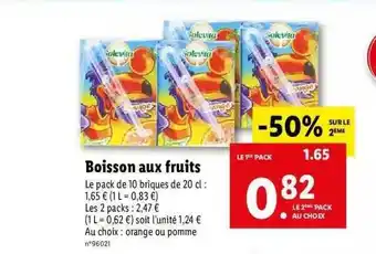 Lidl Boisson Aux Fruits Solevita offre