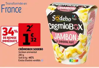Auchan Cremiobox Sodebo offre