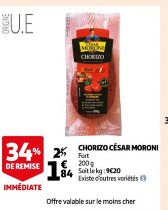 Auchan Chorizo Cesar Moroni offre