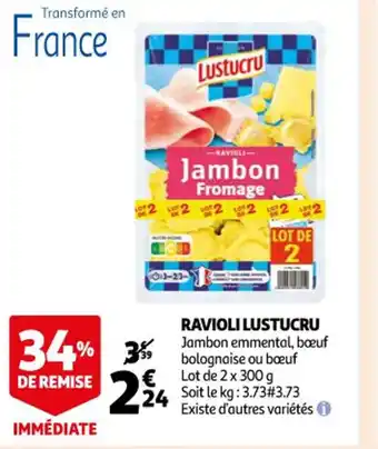 Auchan Ravioli Lustucru offre