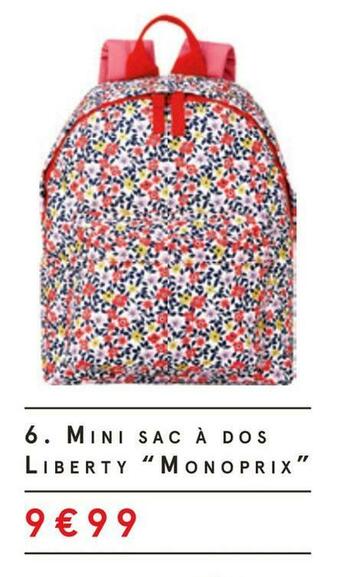 Monoprix Mini sac à dos liberty offre