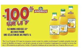 Casino Supermarchés Jus fruits 1l andros offre