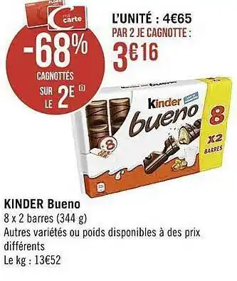 Casino Supermarchés Kinder bueno offre