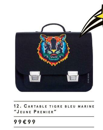 Monoprix Cartable tigre bleu marine offre