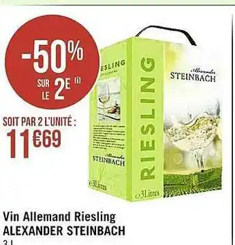 Casino Supermarchés Vin allemand riesling alexander steinbach offre