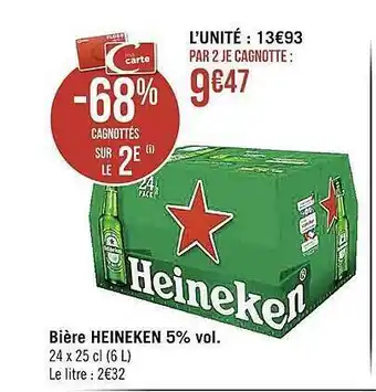 Casino Supermarchés Bière heineken 5% vol. offre