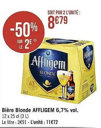 Casino Supermarchés Bière blonde affligem 6,7% vol. offre