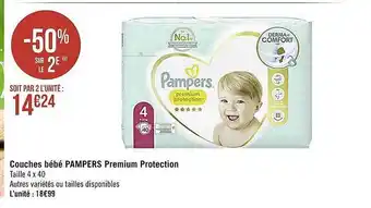 Casino Supermarchés Couches bébé pampers premium protection offre