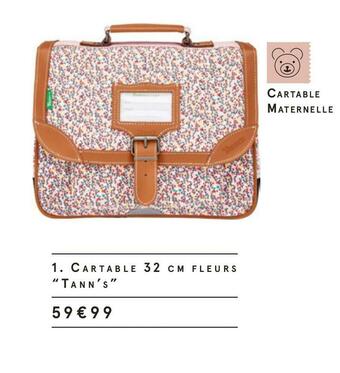 Monoprix Cartable 32 cm fleurs offre