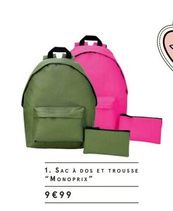 Monoprix Sac à dos et trousse offre
