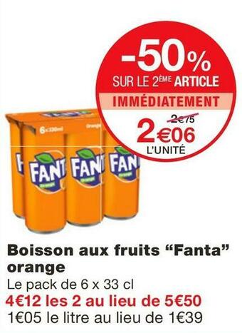 Monoprix Boisson aux fruits orange offre