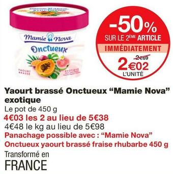 Monoprix Yaourt brassé Onctueux exotique offre