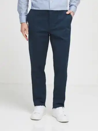 Chino coton stretch coupe droite - bleu canard