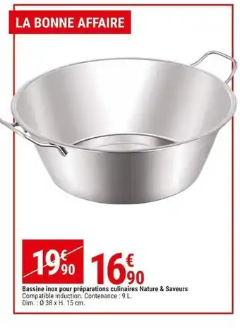 Bassine inox pour preparations culinaires nature & saveurs