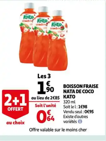Auchan Boisson Fraise Nata de Coco Kato offre