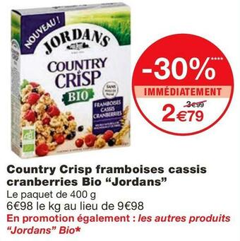 Monoprix Country Crisp framboises cassis cranberries Bio offre